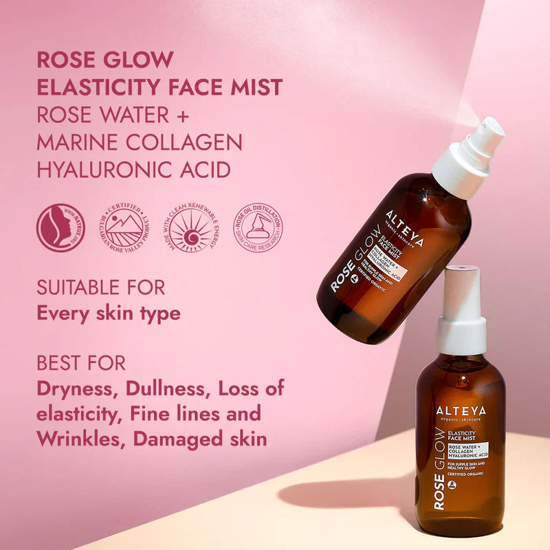 Kasvosuihke Glow - Ruusuvesi + Kollageenipeptidi 120ml